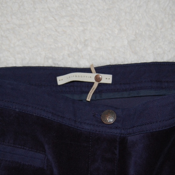 Anthropologie Leifnotes Navy Blue Lace Up Bow Pant - Picture 4 of 6